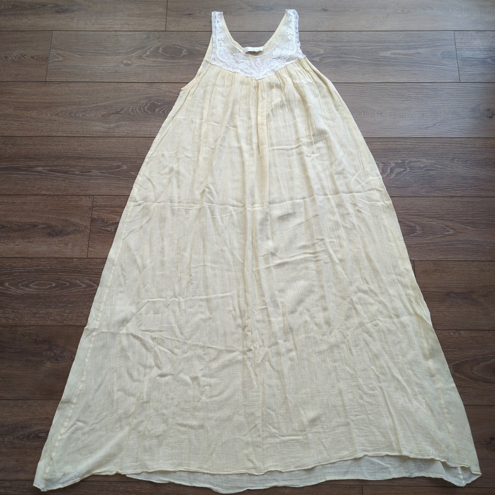 Soft Surroundings off-white Lace-Trim Cotton Chemise - Picture 6 of 11